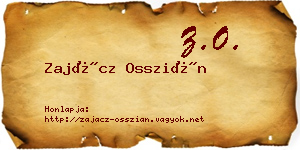 Zajácz Osszián névjegykártya